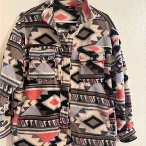 Geometric Patterned Fleece Jacket